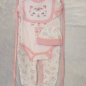 Adorable Pink Cat-Themed Kids Matching Set